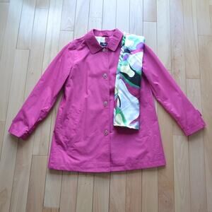 NWT Dennis Basso Pink Coat with Scarf Size S